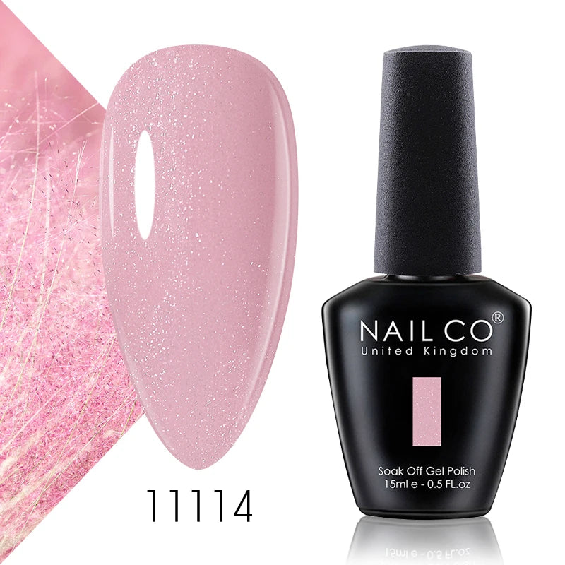 NAILCO 15ml Color Gel Nail Polish Soak Off, Hybrid Varnishes Manicure, UV&LED Nail Gel Semi Permanent Lacquer Base Top Coat.