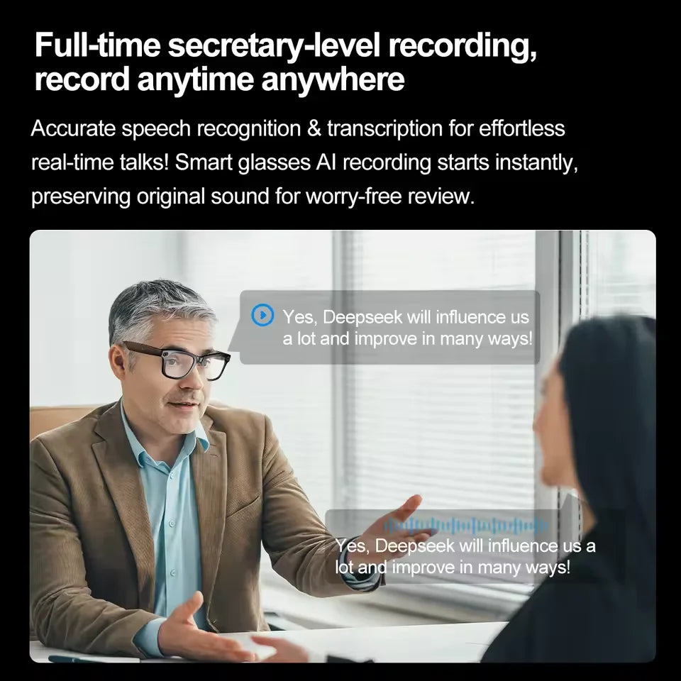 New 800W Camera AI Glasses, Color-Changing Smart Translation Glasses, Photo, Video Recording, Waterproof, Call Smart Sunglasses.