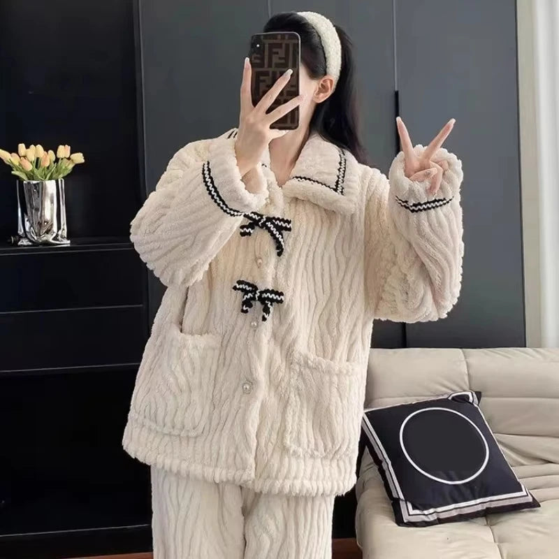 2Pcs/set women pajamas, autumn and winter  home wear.