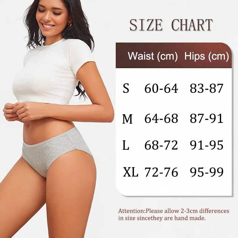 5PCS Women's Cotton Panties, Sexy Low Waist Briefs, Stretch Soft Underwear.
