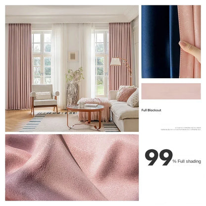 Bedroom Full Blackout Drapes, Bay Window Curtain, Insulated Living Room Drape, Balcony Sun Protection