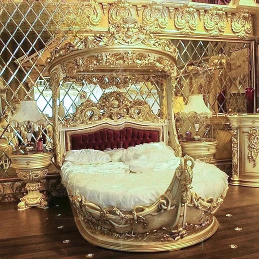 French Luxury Bed Comfortable Adult, High Quality Romantic Designer Aesthetics Bed, Unusual Princess Sleeping Furniture.