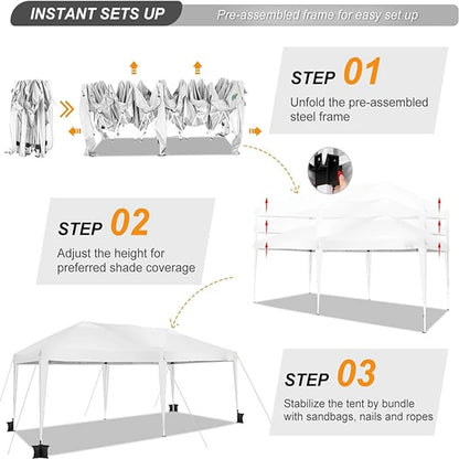 Canopy 10x20 Pop Up Canopy Tent with 6 Sidewalls, Waterproof Outdoor Event Shelter