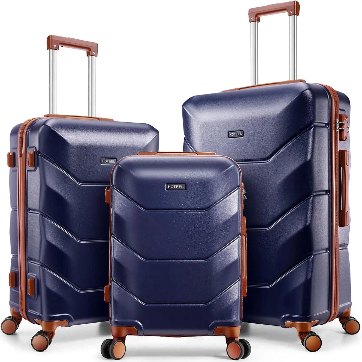 3 Piece Luggage Set ABS Hard shell Suitcase With Spinner Wheels, TSA Lock Travel Carry On Luggage.