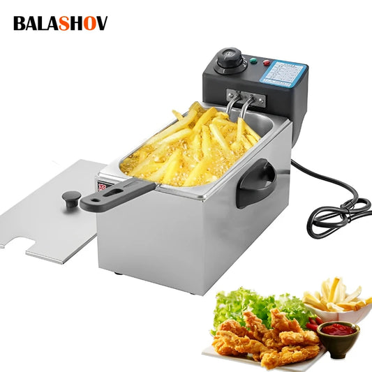 4L Electric Deep Fryers Oil Oven Adjustable Thermostat 2000W.