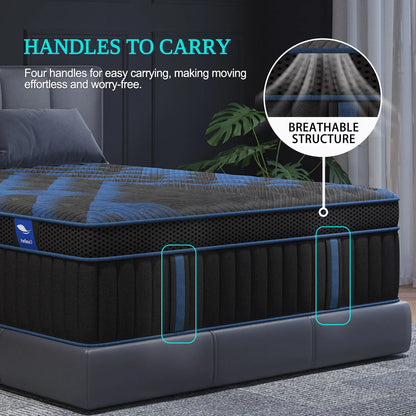 12"Gel Memory Foam Hybrid Pocket Spring Mattress Twin, Full, Queen, King Bed Mattress In A Box.