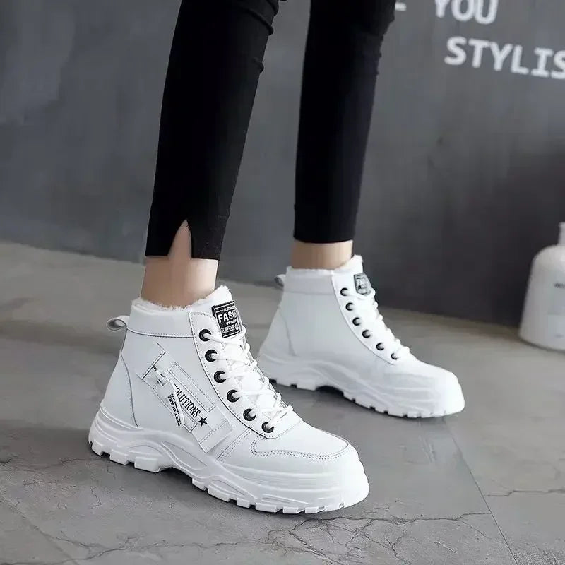 Winter Snow Boots for Women, Casual High-top Shoes Warm Women Sneakers.