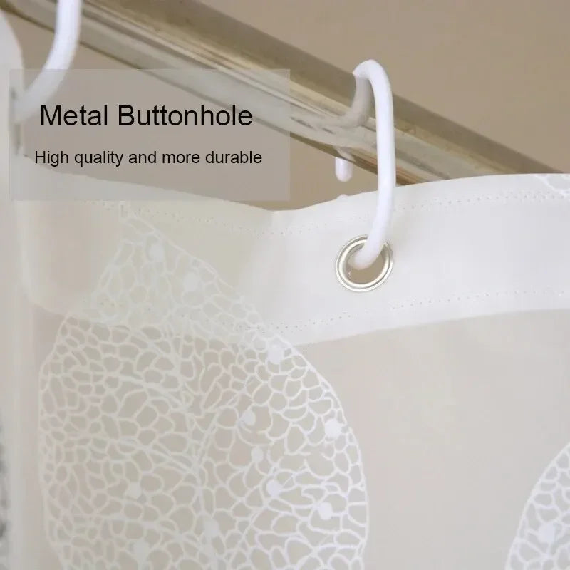 Bathroom Shower Curtains Waterproof Bath Curtain With Hooks.