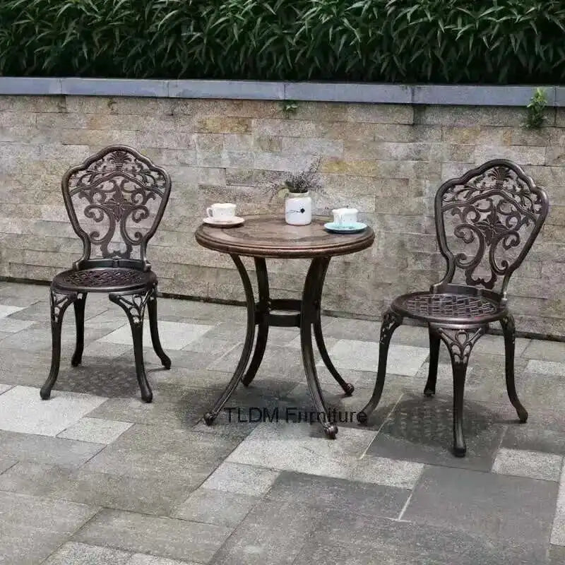 Outdoor Cast Aluminum Tables and Chairs Set, Courtyard, Garden ,Terrace Combination