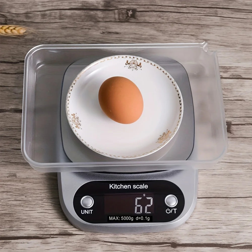 10kg/0.1g Precision Kitchen Scale for Baking, One-Touch Tare, LCD Display. Perfect for Cooking & Food Weighing.