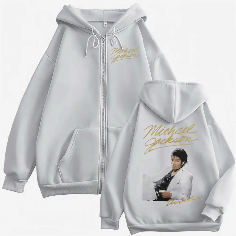 Michael Jackson King of Pop Bad Era, Tour Zip Up Hoodie Men, Women Classic Hip Hop Jacket Sweatshirts.
