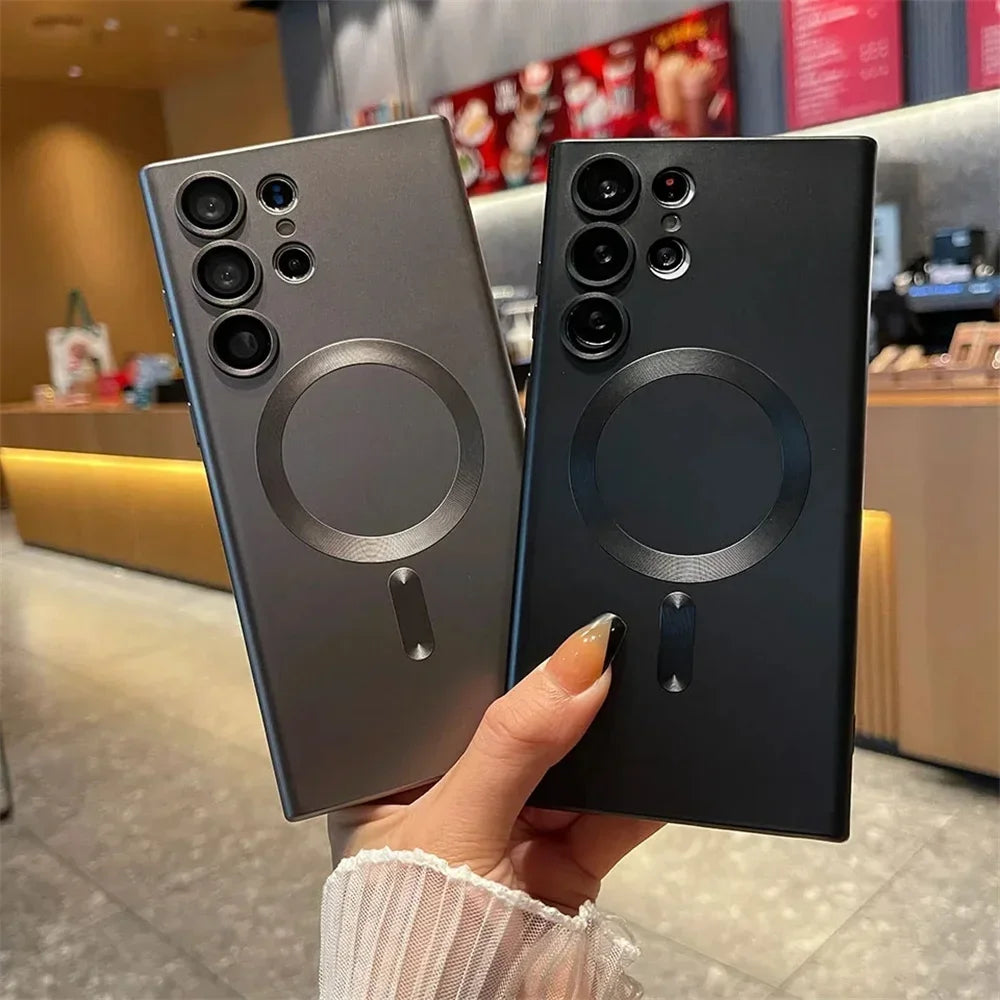 Luxury Magnetic Case for Samsung S25 S24 S23 S22 Ultra S21 S20 Plus, Samsung Note 20 Ultra