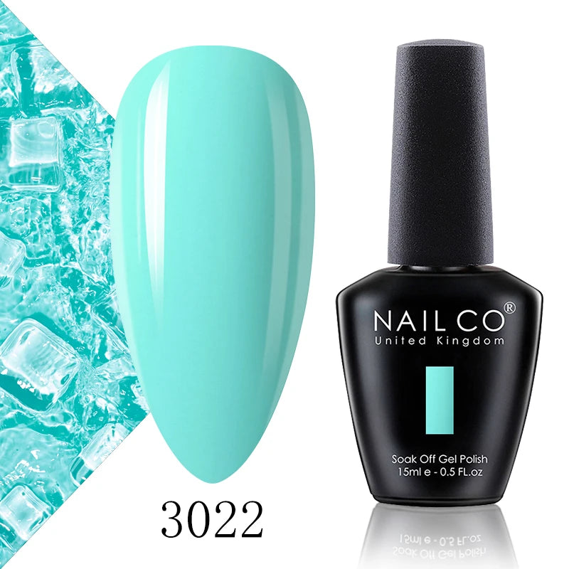 NAILCO 15ml Color Gel Nail Polish Soak Off, Hybrid Varnishes Manicure, UV&LED Nail Gel Semi Permanent Lacquer Base Top Coat.