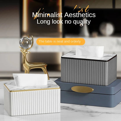 Tissue Box Living Room High-end  Leather Tissue Box