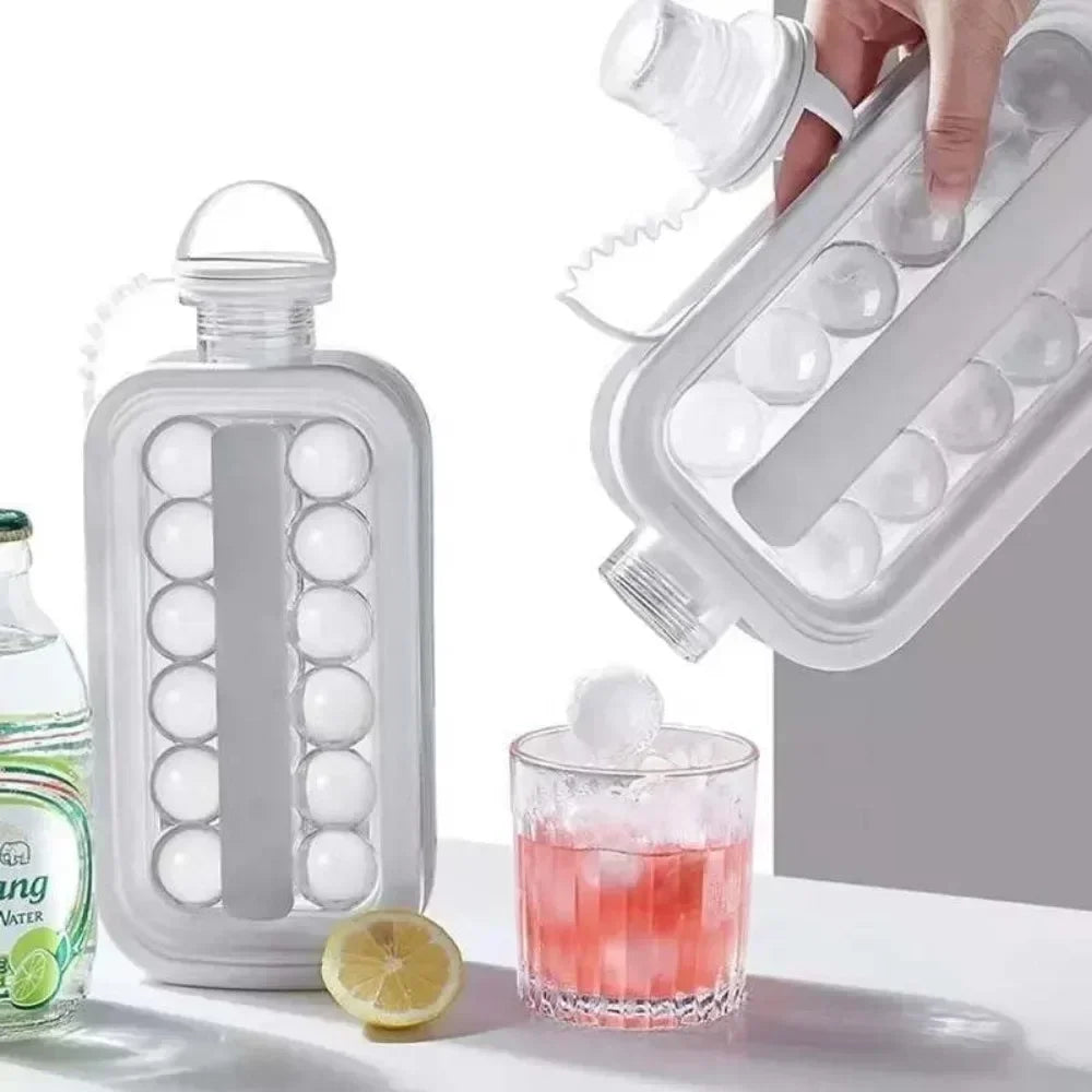 Portable 2-in-1 Folding Ice Maker Water Bottle, Creative Ice Cube Mold.