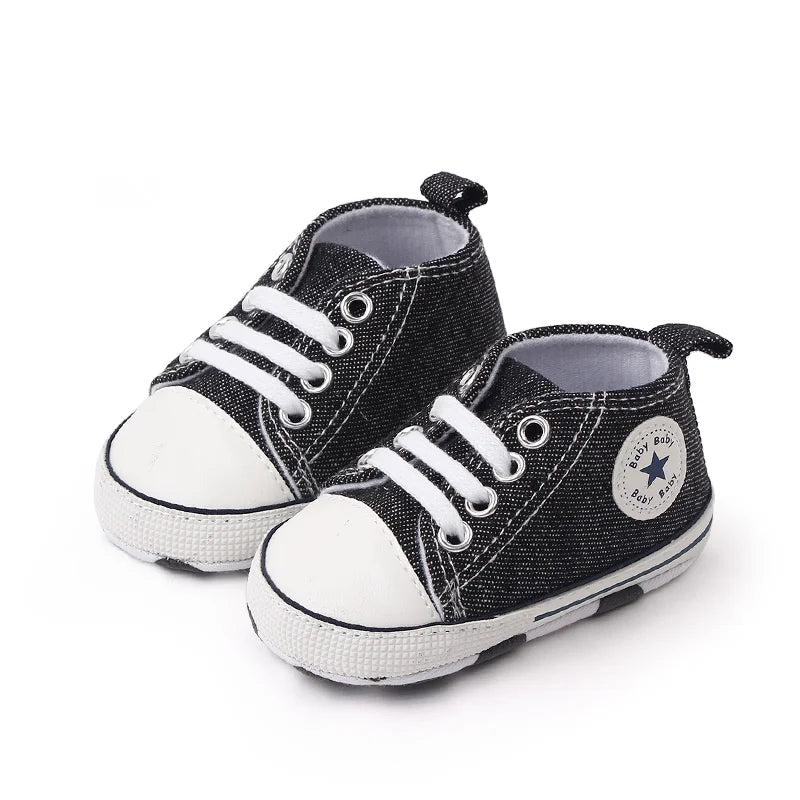 New Baby Shoes Boys Girls Classic Canvas Casual Sneakers, Spring Newborn First Walker Toddler, Non-Slip Walking Shoes.