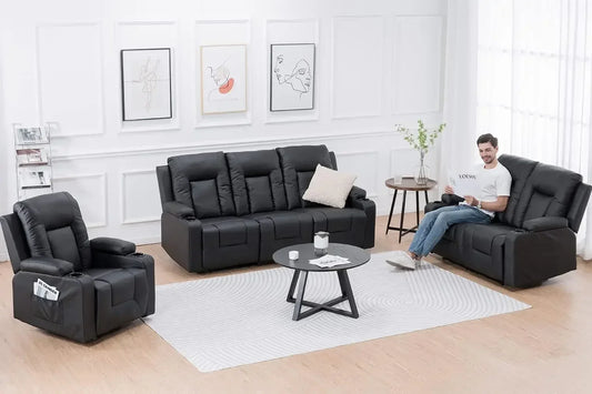 Recliner Chair Set, Leather Recliner Living Room Furniture Sets, Recliner Sofa Loveseat.