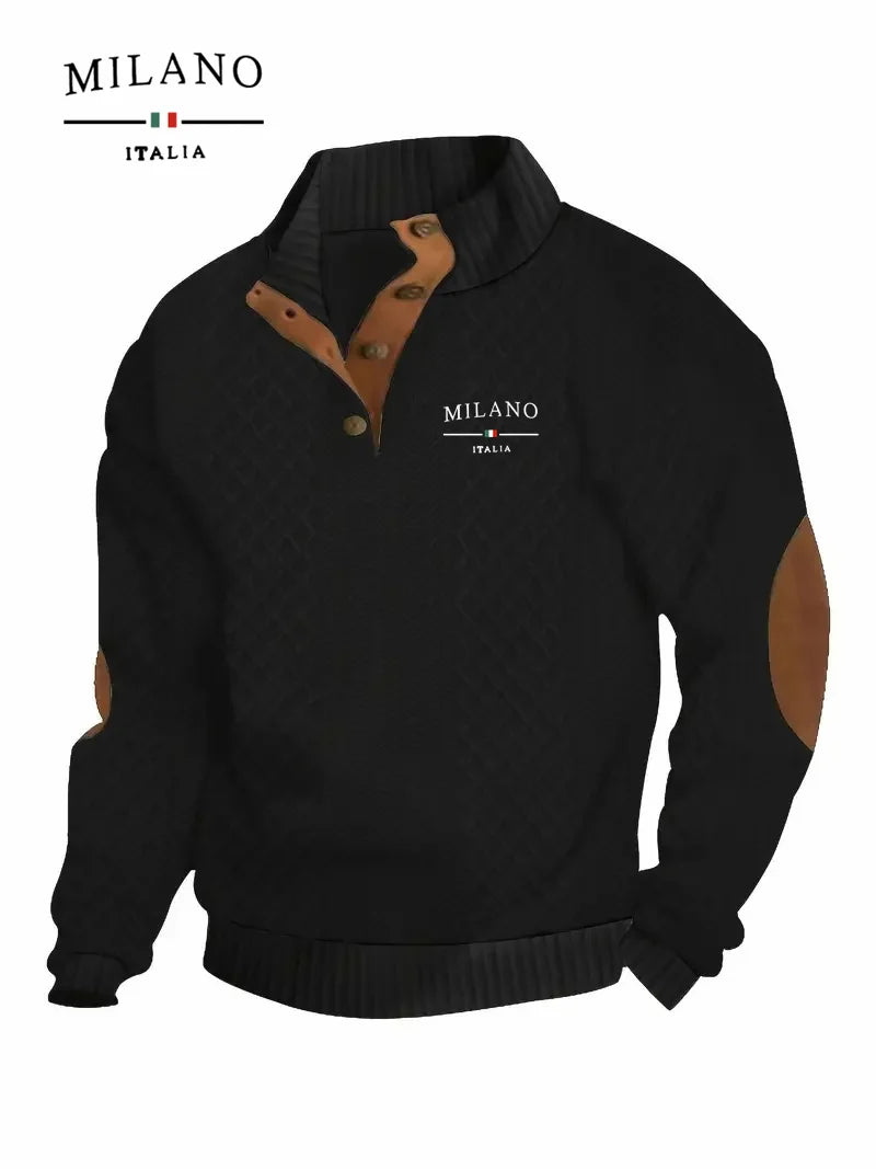 Henry hoodie Italian Milan pattern warm soft and skin-friendly.
