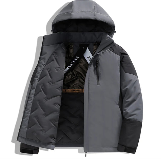 S-6XL large-sized outdoor rainproof cotton-padded jacket for men.