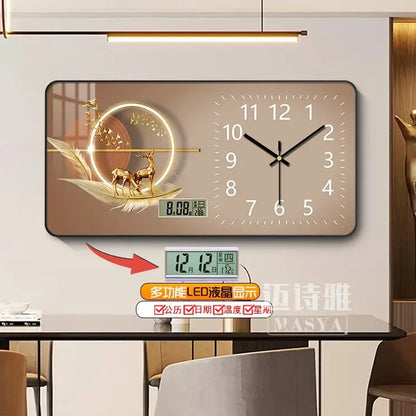 Digital Luxury Large Wall Clock, silent Timepiece,  Living Room Decorations!!