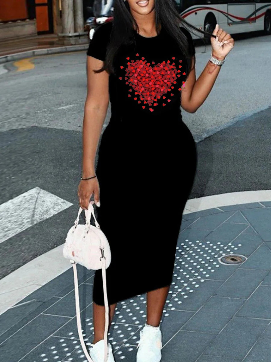 Summer letter printed oversized round neck, short sleeved, women Long T Shirt, Loose o Neck Sexy Mini.