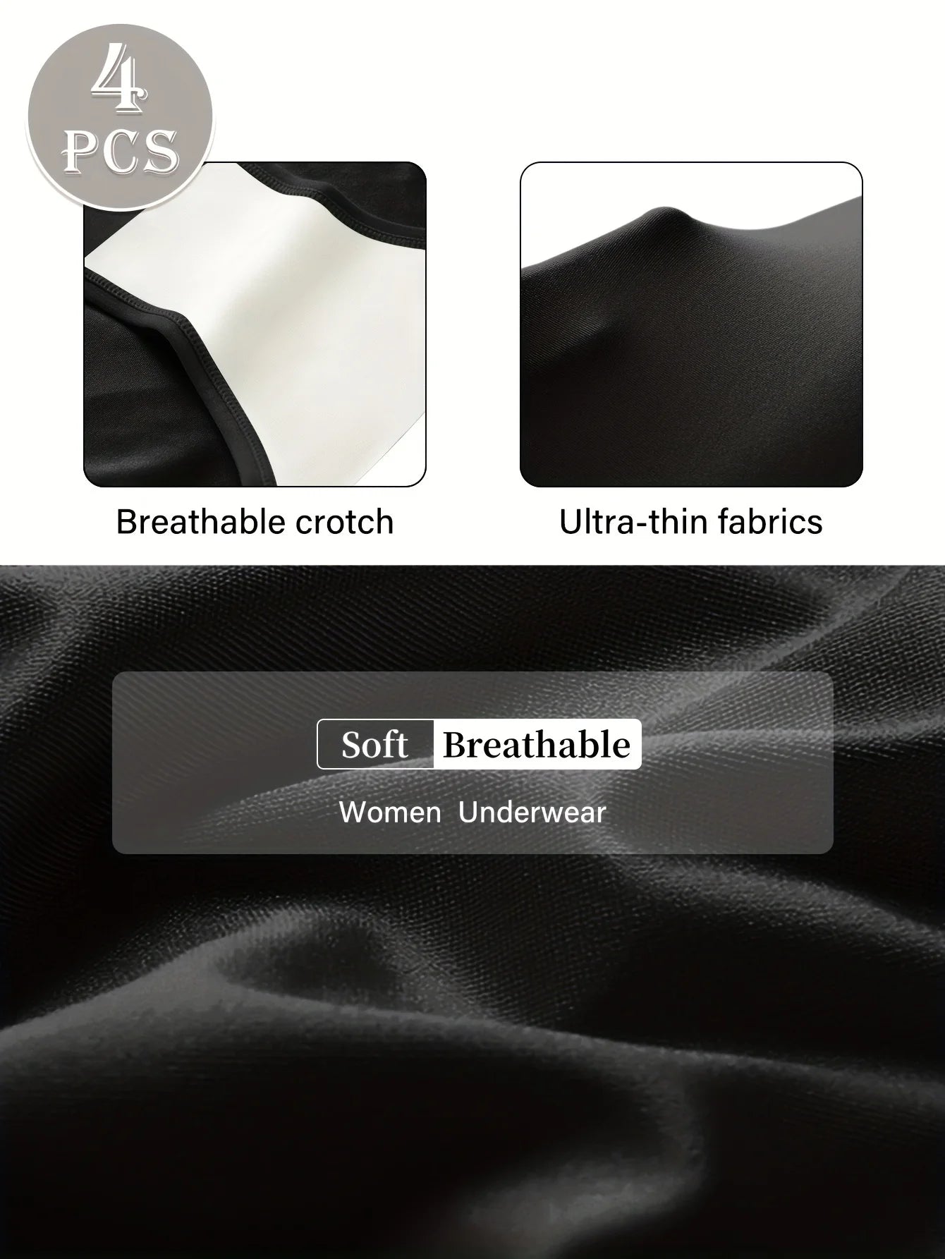 4pcs Multi Color High Waist Fat Women, Sexy Panty Tummy Control Knickers.