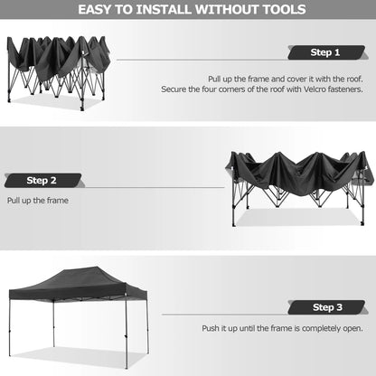 10x15 Heavy Duty Pop up Canopy,  with 4 sidewalls, Commercial  Canopy Wedding, Party Tents.