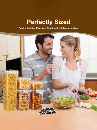 48pcs,Sealed food storage containers with LIDS, kitchen pantry,  grain, flour, sugar