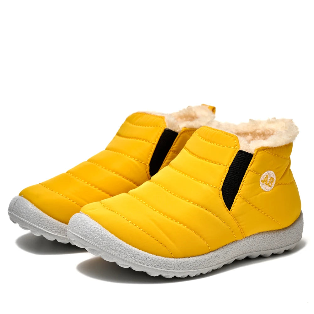 Winter Children Boots Plush Non-Slip Cotton Shoes Waterproof  Children Shoes Warm Fur Snow Boots.