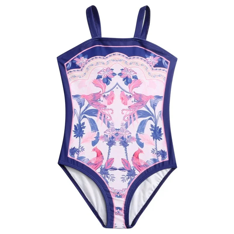 Girls One Piece Swimsuit 5-14 Year Printed, Teens Swimwear 2026 Infant Bathing Suits, Beach Wear Bodysuit.