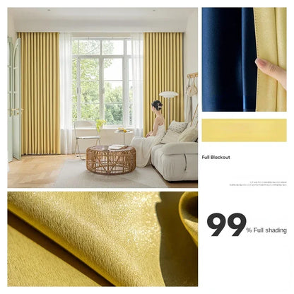 Bedroom Full Blackout Drapes, Bay Window Curtain, Insulated Living Room Drape, Balcony Sun Protection