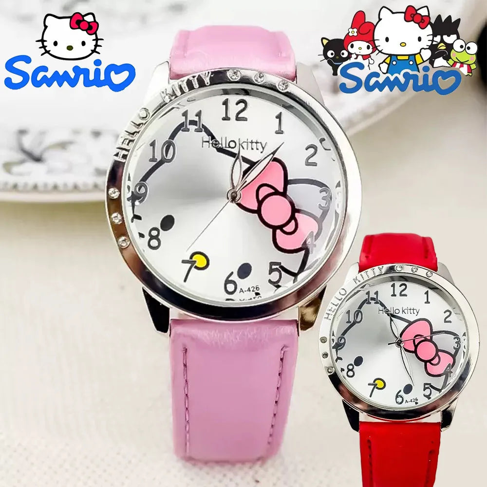 Hello Kitty Sanrio children Quartz Watch Women Children Casual Waterproof Kawaii Cartoon Watches Fashion WristWatch Gifts