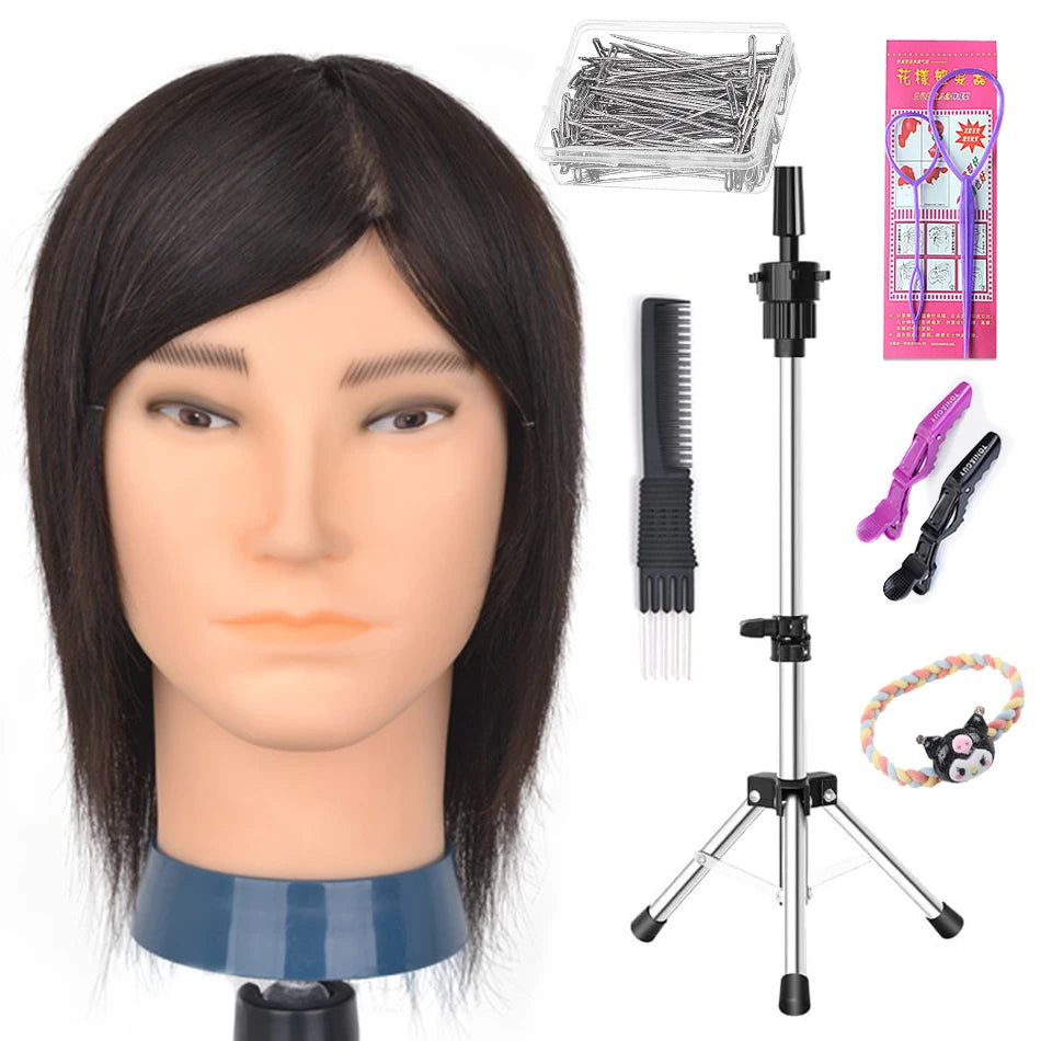 100% Real Human Hair Mannequin ,Styling Heads Cosmetology Practice Heads.