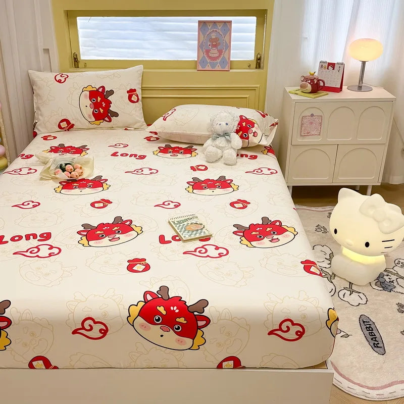 2025 New 100% Cotton Bed Sheet Flower Series Double , King Sheets For Girls, Boys, Single, Queen King Size