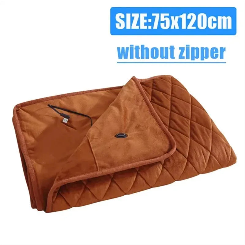 Multifunctional Electric Blanket USB Winter Shawl, 3 Adjustments Fast Heating with Pocket Washable.