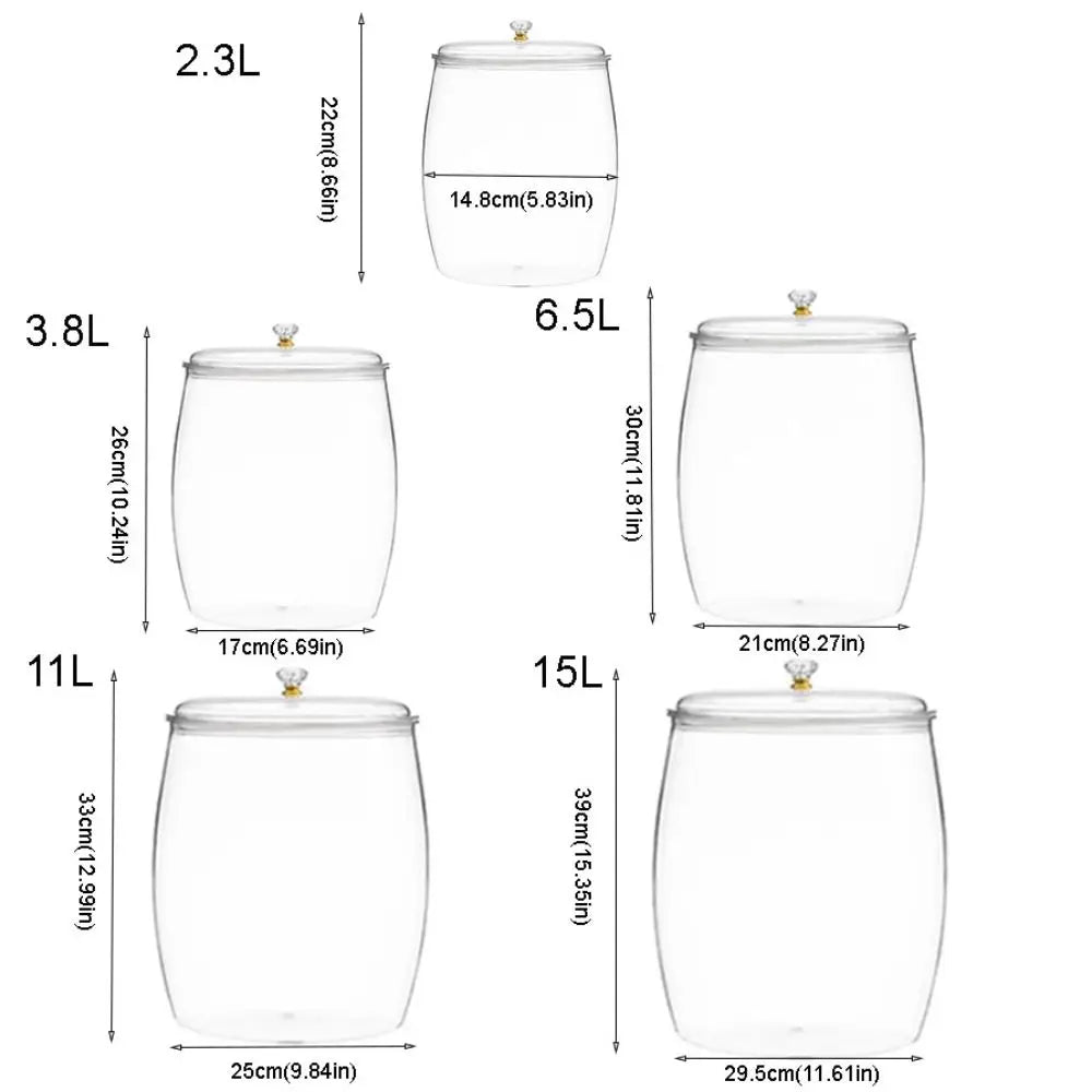 Flour Grains Sealed  Kitchen Organizer with Lid, Plastic Wide Mouth Candy, Cookie, Nuts Storage Jar.