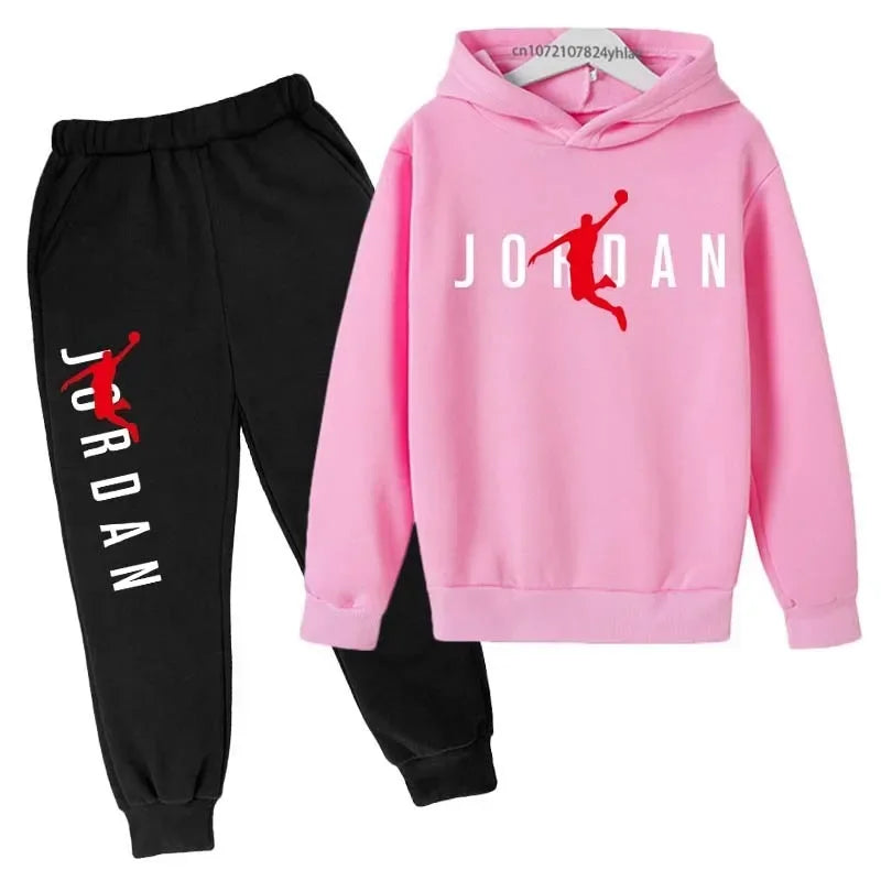 Kids Leisure Letter Print 2pcs Hoodie+Pants ,Outfits Streetwears, Children Clothes.