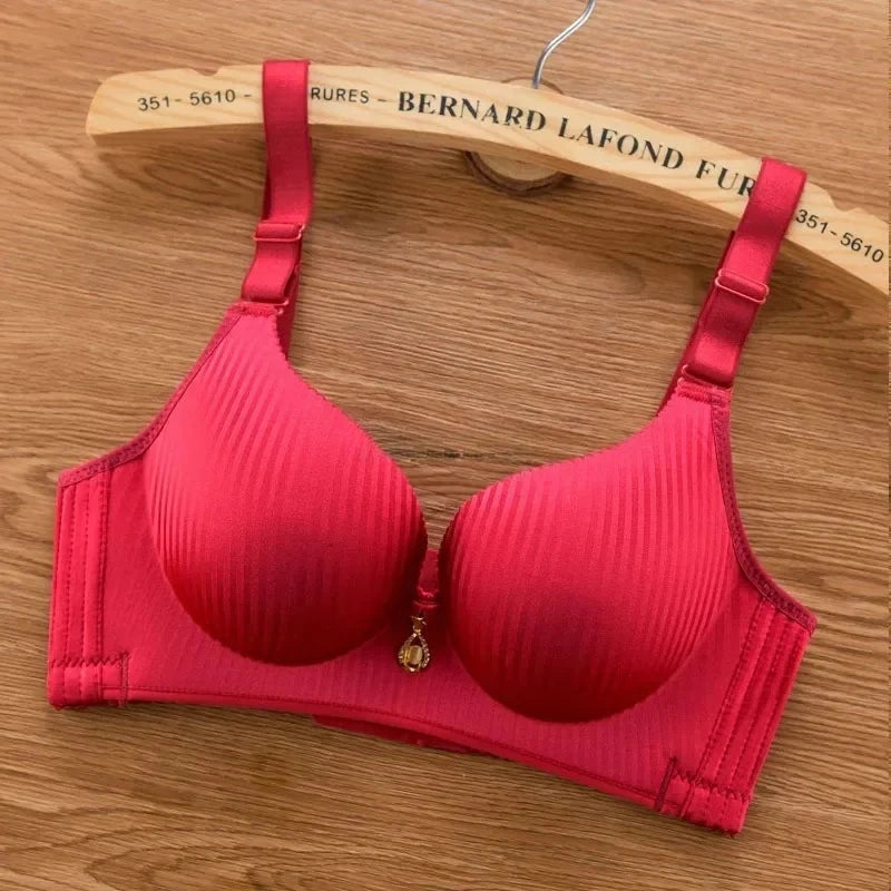 Sexy Wireless Push Up Bra, No Steel Ring Seamless Adjustable Straps.