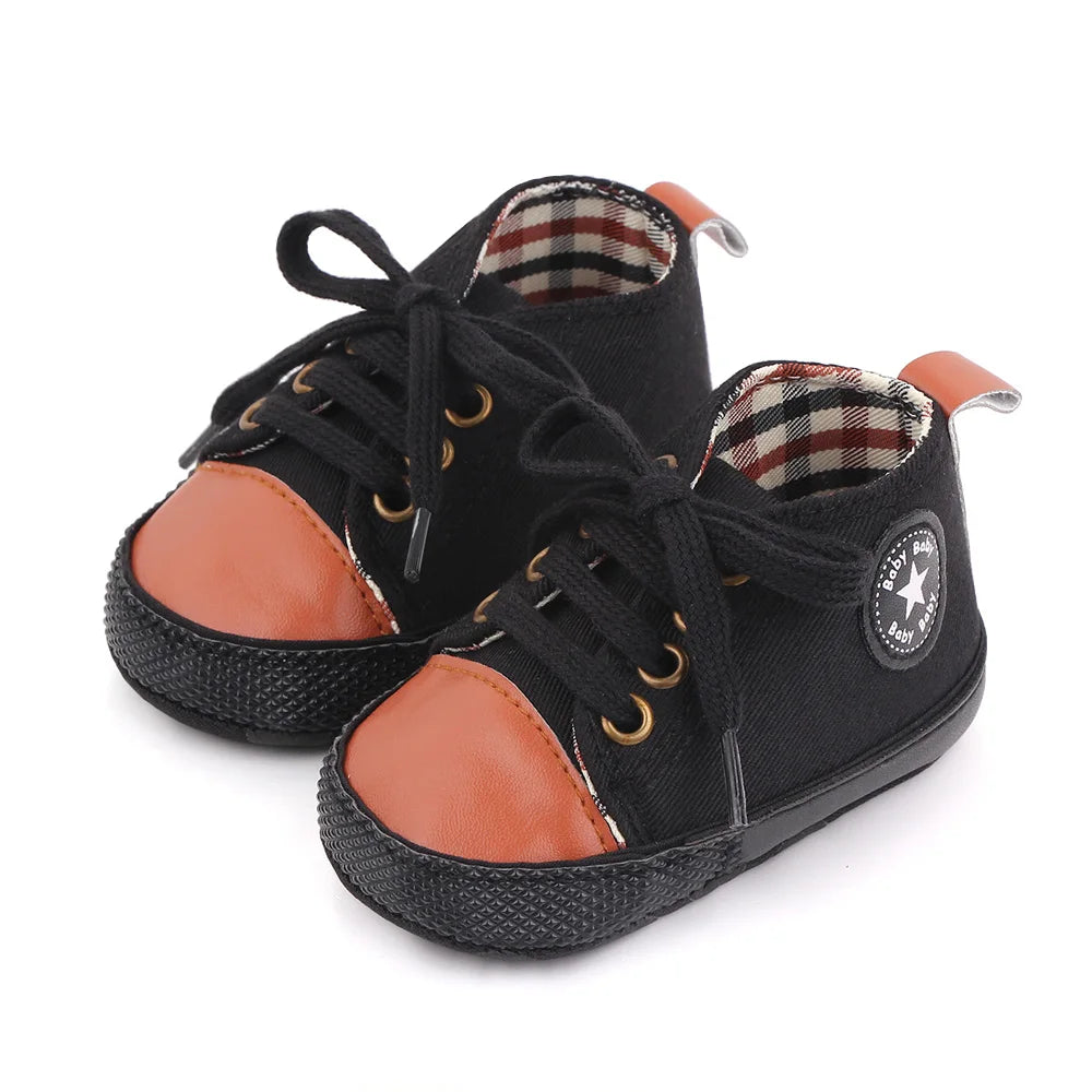 New Baby Shoes Boys Girls Classic Canvas Casual Sneakers, Spring Newborn First Walker Toddler, Non-Slip Walking Shoes.