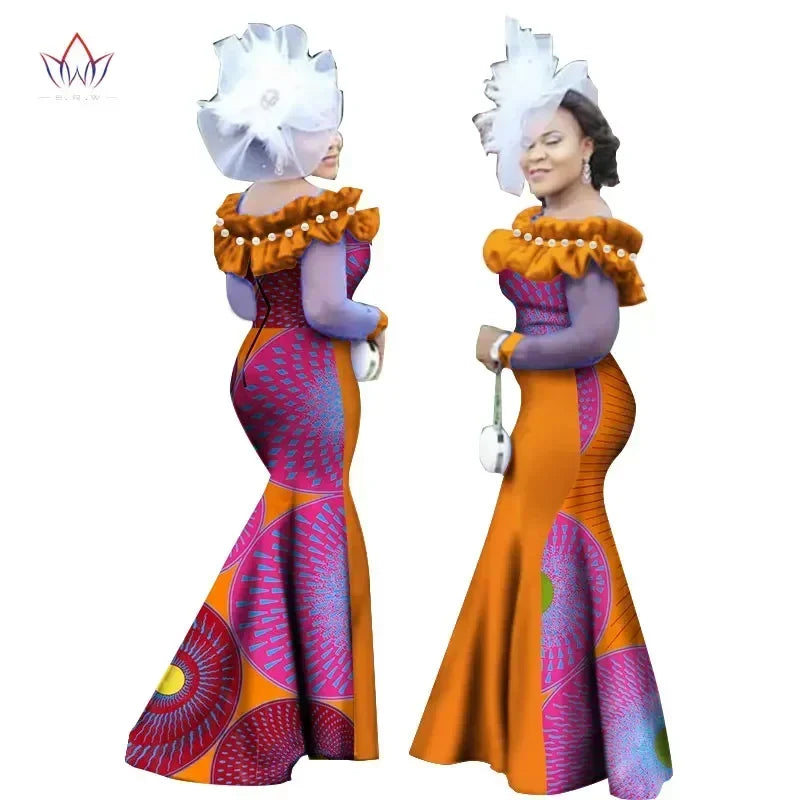 New Style Women Dress African Clothing, Long Sleeve Dashiki Long Maxi Dresses for Women Plus Size 6XL WY2451.