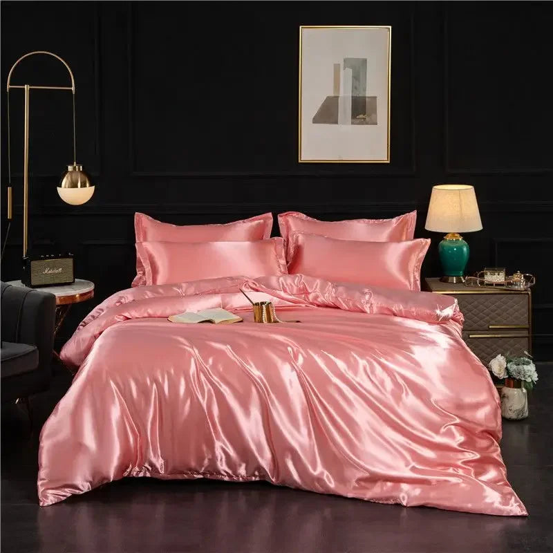 Luxury 100% Silk Bedding  with Duvet Cover4pcs Bed Cover