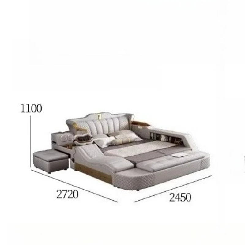 Wood Luxury Bedroom  Modern  Queen King Size Bed