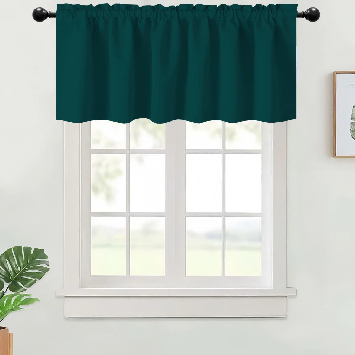 1PC, Valance Curtains Blackout Thermal Insulated Rod Pocket.