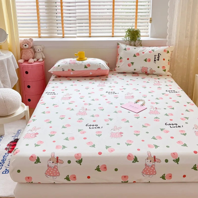 2025 New 100% Cotton Bed Sheet Flower Series Double , King Sheets For Girls, Boys, Single, Queen King Size