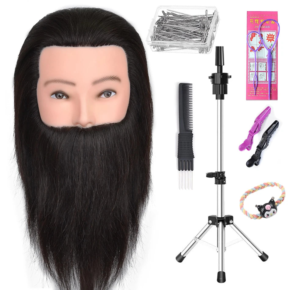 100% Real Human Hair Mannequin ,Styling Heads Cosmetology Practice Heads.