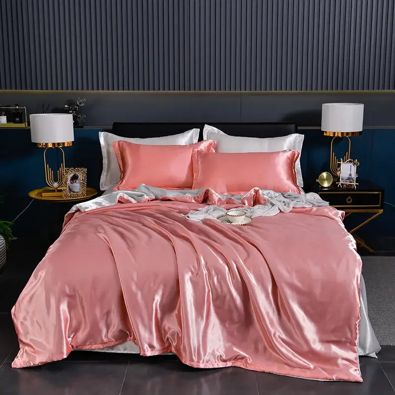 Luxury 100% Silk Bedding  with Duvet Cover4pcs Bed Cover