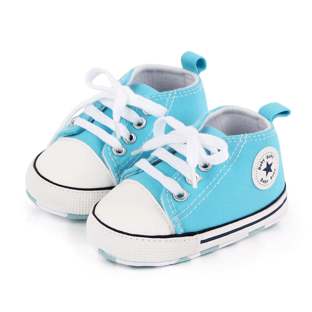 New Baby Shoes Boys Girls Classic Canvas Casual Sneakers, Spring Newborn First Walker Toddler, Non-Slip Walking Shoes.