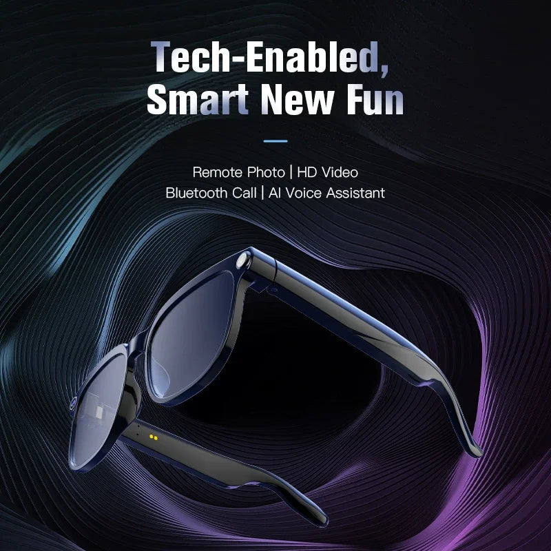 4K AI Smart Camera Sunglasses, 800W Pixel Chat GPT Translation Voice Control WiFi Bluetooth HD1080P.