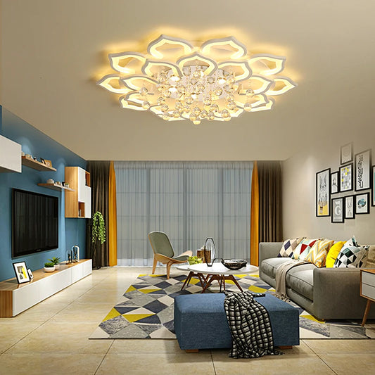 Modern Crystal Ceiling Chandelier, For Living Room Lamp Bedroom, Kitchen Indoor Lighting LED Fixtures.
