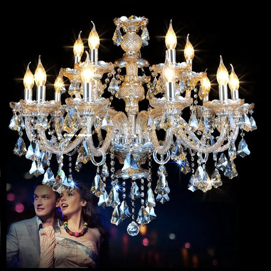 Modern Crystal Led Chandelier/TR GOLD/Silver K9 Large 6/8/10/15/18 Arm Living Room Crystal Lighting Fixture.